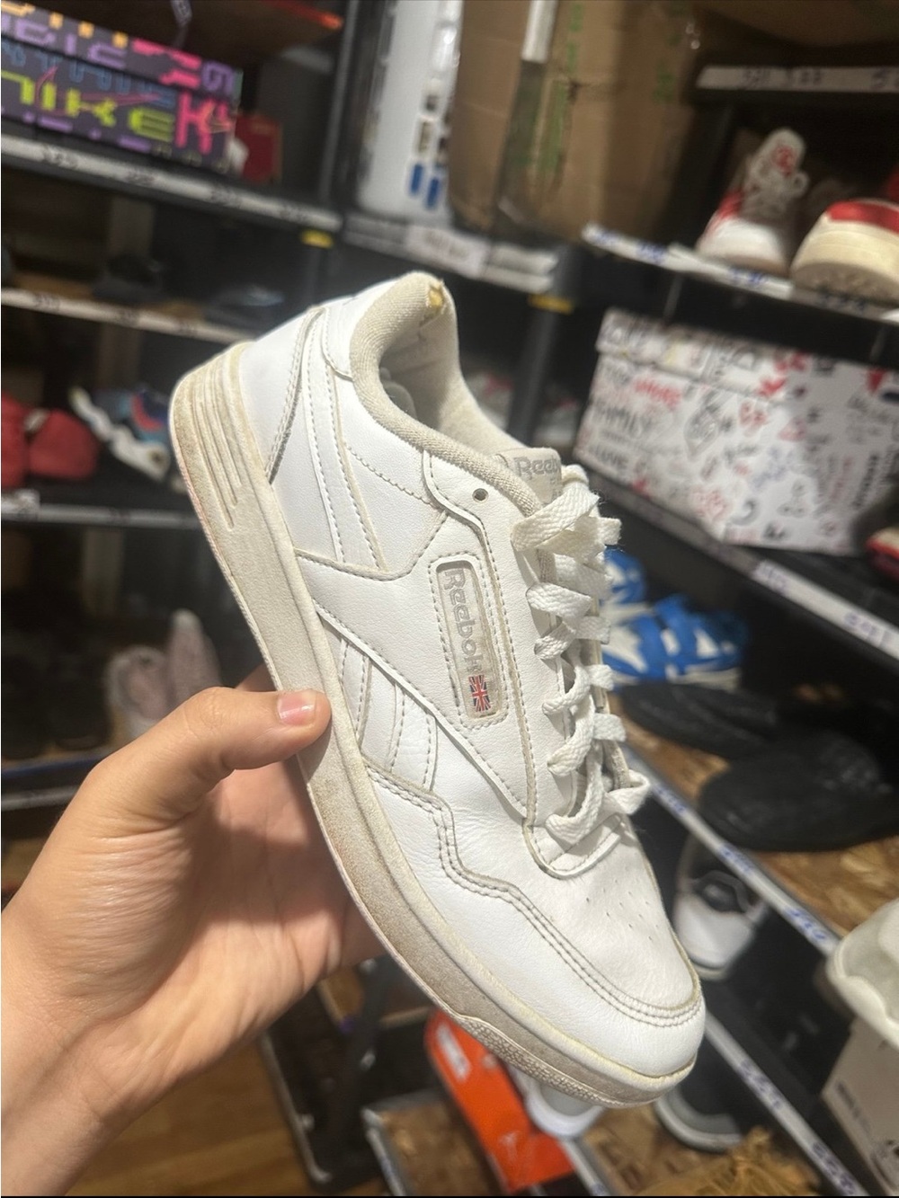 Reebok White Leather Low-Top Sneaker